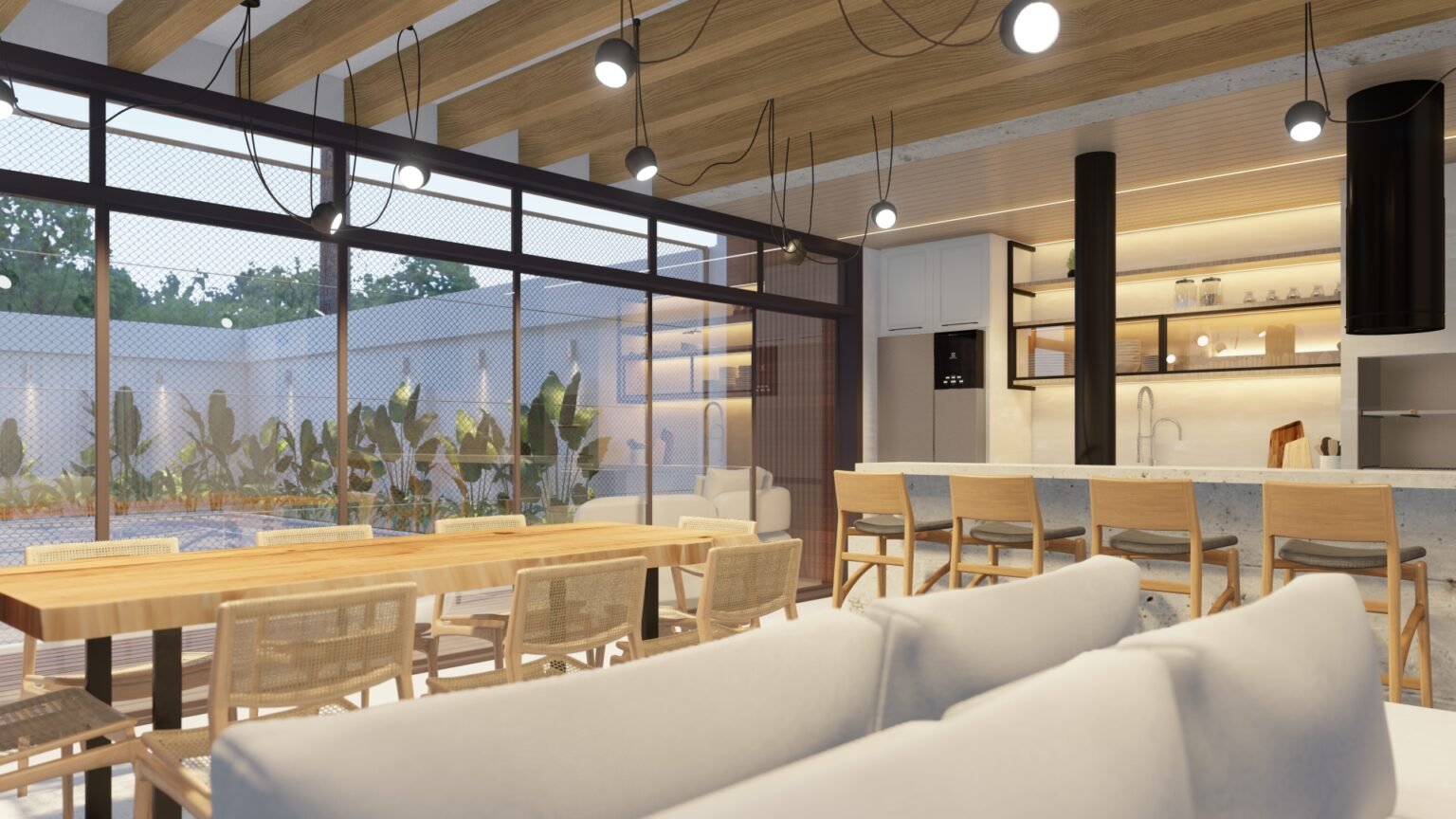 Sofisticação e aconchego se encontram na cozinha gourmet de projeto assinado por Givago Ferentz